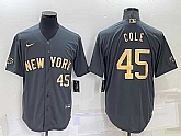 New York Yankees #45 Gerrit Cole Number Grey 2022 All Star Stitched Cool Base Nike Jersey,baseball caps,new era cap wholesale,wholesale hats