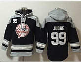 New York Yankees #99 Aaron Judge Navy Blue Ageless Must Have Lace Up Pullover Hoodie,baseball caps,new era cap wholesale,wholesale hats