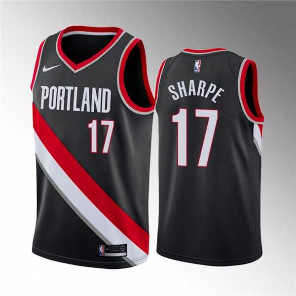 Portland Trail Blazers #17 Shaedon Sharpe Black Icon Edition Stitched Basketball Jersey Dzhi