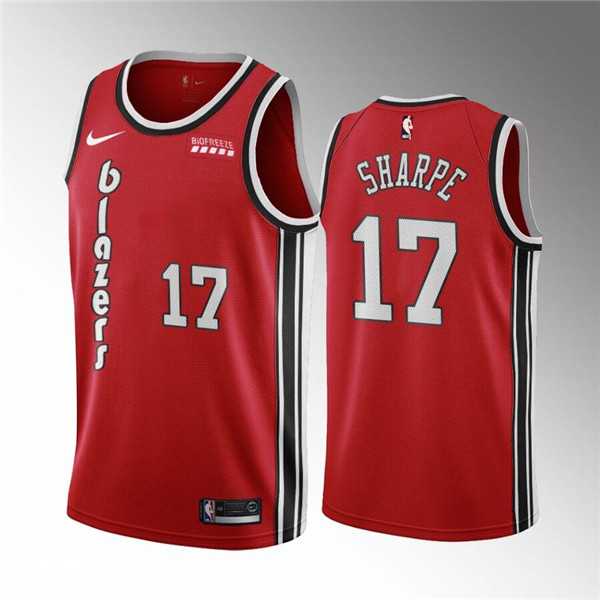 Portland Trail Blazers #17 Shaedon Sharpe Red Classic Edition Stitched Basketball Jersey Dzhi