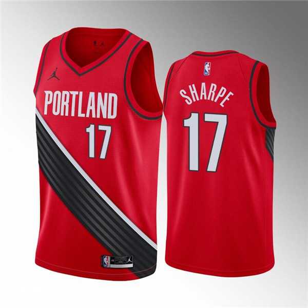 Portland Trail Blazers #17 Shaedon Sharpe Red Statement Edition Stitched Basketball Jersey Dzhi