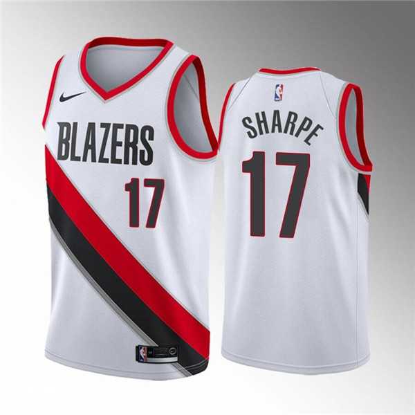 Portland Trail Blazers #17 Shaedon Sharpe White Association Edition Stitched Basketball Jersey Dzhi