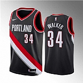 Portland Trail Blazers #34 Jabari Walker Black Icon Edition Stitched Basketball Jersey Dzhi