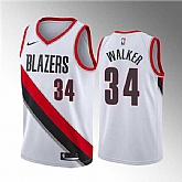 Portland Trail Blazers #34 Jabari Walker White Association Edition Stitched Basketball Jersey Dzhi