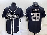 Raiders #28 Josh Jacobs Black Men's Stitched MLB Cool Base Nike Baseball Jersey,baseball caps,new era cap wholesale,wholesale hats