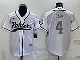 Raiders #4 Derek Carr White Grey Men's Stitched MLB Cool Base Nike Baseball Jersey,baseball caps,new era cap wholesale,wholesale hats