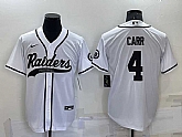 Raiders #4 Derek Carr White Men's Stitched MLB Cool Base Nike Baseball Jersey,baseball caps,new era cap wholesale,wholesale hats