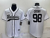 Raiders #98 Maxx Crosby White Men's Stitched MLB Cool Base Nike Baseball Jersey,baseball caps,new era cap wholesale,wholesale hats