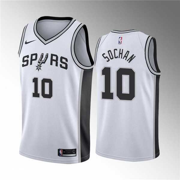 San Antonio Spurs #10 Jeremy Sochan White Association Edition Stitched Jersey Dzhi