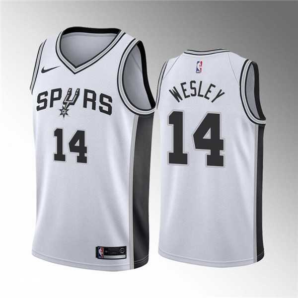 San Antonio Spurs #14 Blake Wesley White Association Edition Stitched Jersey Dzhi