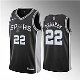 San Antonio Spurs #22 Malaki Branham Black Association Edition Stitched Jersey Dzhi