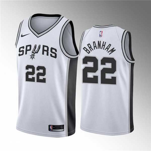San Antonio Spurs #22 Malaki Branham White Association Edition Stitched Jersey Dzhi