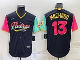 San Diego Padres #13 Manny Machado Black 2022 City Connect Cool Base Stitched Jersey,baseball caps,new era cap wholesale,wholesale hats