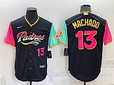 San Diego Padres #13 Manny Machado Black Number 2022 City Connect Cool Base Stitched Jersey,baseball caps,new era cap wholesale,wholesale hats