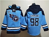 Tennessee Titans #98 Jeffery Simmons Blue Lace-Up Pullover Hoodie,baseball caps,new era cap wholesale,wholesale hats