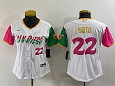 Women Padres 22 Juan Soto Number White 2022 City Connect Cool Base Stitched Jersey,baseball caps,new era cap wholesale,wholesale hats