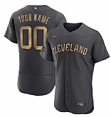 Customized Men's Cleveland Indians Active Player Charcoal 2022 All-Star Flex Base Stitched Jersey