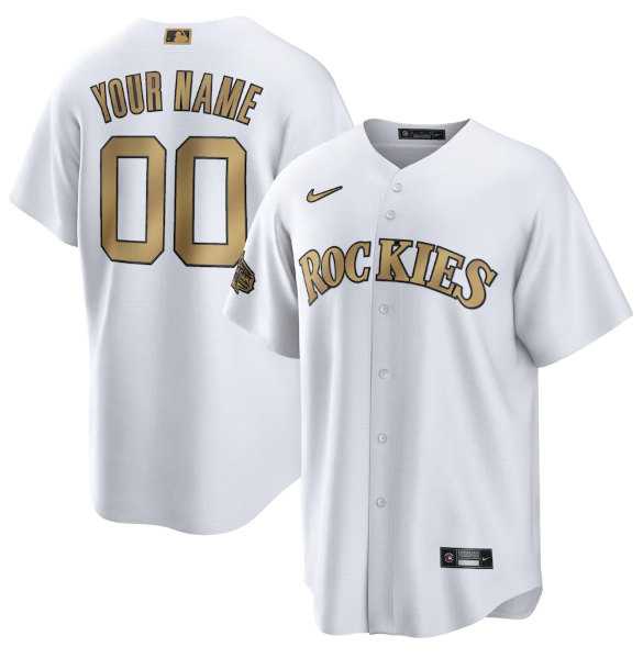 Customized Men's Colorado Rockies Active Player White 2022 All-Star Cool Base Stitched Jersey