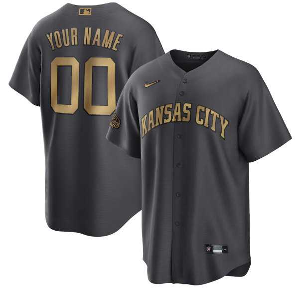Customized Men's Kansas City Royals Active Player Charcoal 2022 All-Star Cool Base Stitched Jersey