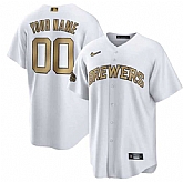 Customized Men's Milwaukee Brewers Active Player White 2022 All-Star Cool Base Stitched Jersey