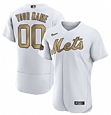 Customized Men's New York Mets Active Player White 2022 All-Star Flex Base Stitched Jersey