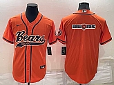 Men's Chicago Bears Orange Team Big Logo With Patch Cool Base Stitched Baseball Jersey,baseball caps,new era cap wholesale,wholesale hats