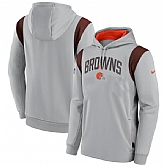 Men's Cleveland Browns Gray Sideline Stack Performance Pullover Hoodie,baseball caps,new era cap wholesale,wholesale hats