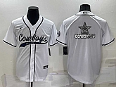 Men's Dallas Cowboys White Team Big Logo With Patch Cool Base Stitched Baseball Jersey,baseball caps,new era cap wholesale,wholesale hats