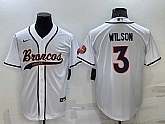 Men's Denver Broncos #3 Russell Wilson White Stitched Cool Base Nike Baseball Jersey,baseball caps,new era cap wholesale,wholesale hats