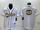 Men's Green Bay Packers White Team Big Logo With Patch Cool Base Stitched Baseball Jersey,baseball caps,new era cap wholesale,wholesale hats