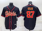 Men's Kansas City Chiefs #87 Travis Kelce Black Stitched Cool Base Nike Baseball Jersey,baseball caps,new era cap wholesale,wholesale hats