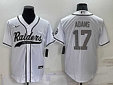 Men's Las Vegas Raiders #17 Davante Adams White Grey Stitched MLB Cool Base Nike Baseball Jersey,baseball caps,new era cap wholesale,wholesale hats
