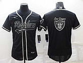 Men's Las Vegas Raiders Black Team Big Logo With Patch Cool Base Stitched Baseball Jersey,baseball caps,new era cap wholesale,wholesale hats