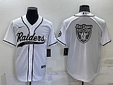 Men's Las Vegas Raiders White Team Big Logo With Patch Cool Base Stitched Baseball Jersey,baseball caps,new era cap wholesale,wholesale hats