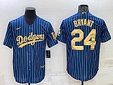 Men's Los Angeles Dodgers #24 Kobe Bryant Navy Blue Gold Pinstripe Stitched MLB Cool Base Nike Jersey,baseball caps,new era cap wholesale,wholesale hats