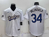 Men's Los Angeles Dodgers #34 Fernando Valenzuela White Gold Championship Stitched MLB Cool Base Nike Jersey,baseball caps,new era cap wholesale,wholesale hats