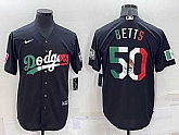 Men's Los Angeles Dodgers #50 Mookie Betts Mexico Black Cool Base Stitched Baseball Jersey,baseball caps,new era cap wholesale,wholesale hats