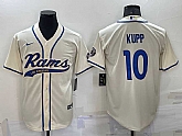 Men's Los Angeles Rams #10 Cooper Kupp Cream Stitched Cool Base Nike Baseball Jersey,baseball caps,new era cap wholesale,wholesale hats