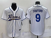Men's Los Angeles Rams #9 Matthew Stafford White Stitched Cool Base Nike Baseball Jersey,baseball caps,new era cap wholesale,wholesale hats