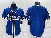 Men's Los Angeles Rams Blank Royal Blue With Patch Cool Base Stitched Baseball Jersey,baseball caps,new era cap wholesale,wholesale hats