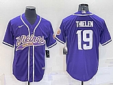 Men's Minnesota Vikings #19 Adam Thielen Purple With Patch Cool Base Stitched Baseball Jersey,baseball caps,new era cap wholesale,wholesale hats