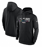 Men's New England Patriots 2022 Black Crucial Catch Therma Performance Pullover Hoodie,baseball caps,new era cap wholesale,wholesale hats