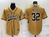 Men's New Orleans Saints #32 Tyrann Mathieu Gold Stitched MLB Cool Base Nike Baseball Jersey,baseball caps,new era cap wholesale,wholesale hats