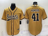 Men's New Orleans Saints #41 Alvin Kamara Gold Stitched MLB Cool Base Nike Baseball Jersey,baseball caps,new era cap wholesale,wholesale hats