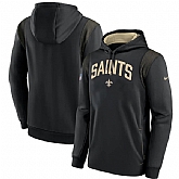 Men's New Orleans Saints Black Sideline Stack Performance Pullover Hoodie 002,baseball caps,new era cap wholesale,wholesale hats