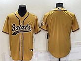 Men's New Orleans Saints Blank Gold Stitched Cool Base Nike Baseball Jersey,baseball caps,new era cap wholesale,wholesale hats