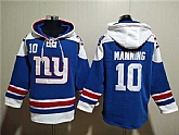 Men's New York Giants #10 Eli Manning Blue Lace-Up Pullover Hoodie,baseball caps,new era cap wholesale,wholesale hats