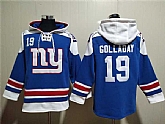Men's New York Giants #19 Kenny Golladay Blue Lace-Up Pullover Hoodie,baseball caps,new era cap wholesale,wholesale hats