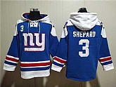 Men's New York Giants #3 Sterling Shepard Blue Lace-Up Pullover Hoodie,baseball caps,new era cap wholesale,wholesale hats