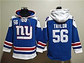 Men's New York Giants #56 Lawrence Taylor Blue Lace-Up Pullover Hoodie,baseball caps,new era cap wholesale,wholesale hats